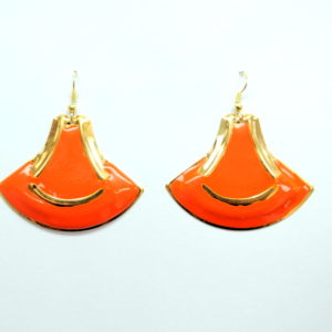 Orange And Gold Earrings-0