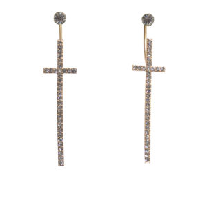 Gold Cross With Studs Earrings-0