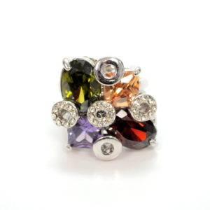 Multicolor Gems With Rhinestone Ring-0