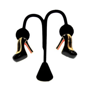 Black And Red Diva Shoe Earrings-0