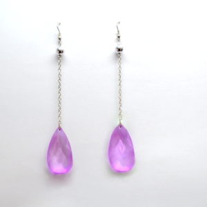 Pink Long Drop Chandelier Earrings-0