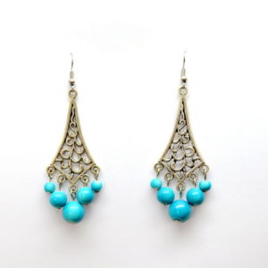 Blue And Silver Chandelier Earrings-0