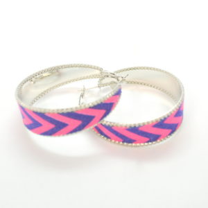 Pink And Blue Zig Zag Hoops-0