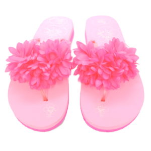 Pink Flower Flip Flops-0