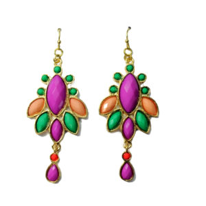 Multicolor And Gold Earrings-0