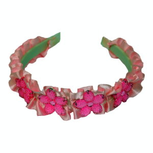 Pink Floral With Rhimestones Headbands-0