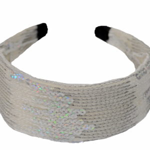 White Sequin Headband-0