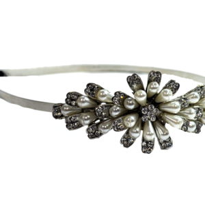 Silver With Pearls Headband-0