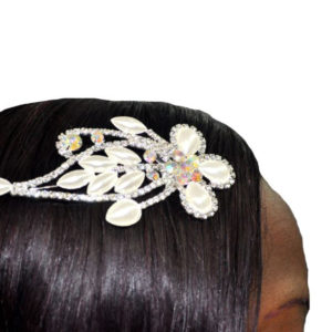 Silver Gems, Pearls and Rhinestones Hair Clip-0