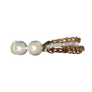 Pearls With Gold Chain Bracelet-0