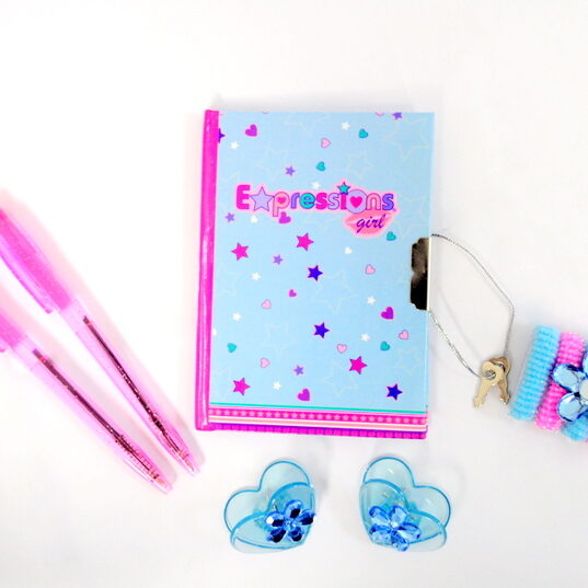Pink And Blue Expressions Girl Diary-2645